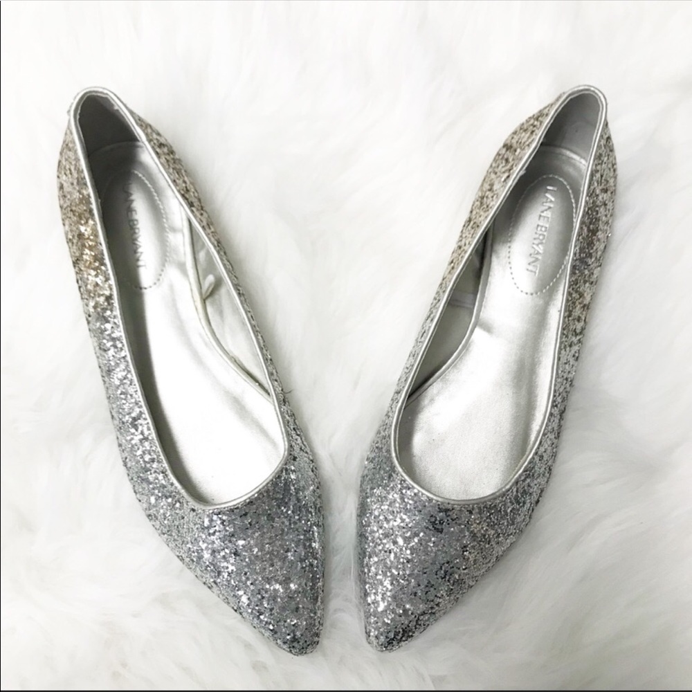 Ombré glitter flats. Silver to gold sz 10W